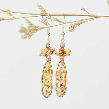 Ocean Agate Deco Shield Earrings-Your Soul Place